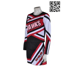 CH105 long sleeved cheer team tailor made knitted tape cheer uniform hk company hong kong supplier CH105 long sleeved cheer team tailor made knitted tape cheer uniform hk company hong kong supplier